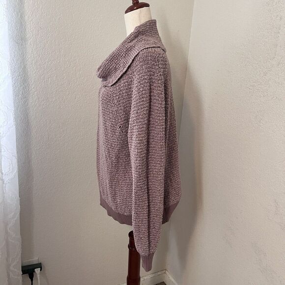 Free People By Your Side Pullover Sweater in Mauve Women Medium Cowl Neck - Picture 4 of 9